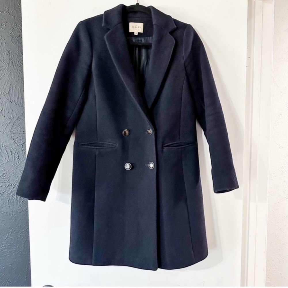 Sezane Johnson Coat Peacoat Wool Navy Blue Size 34 US 2 - Picture 3 of 11